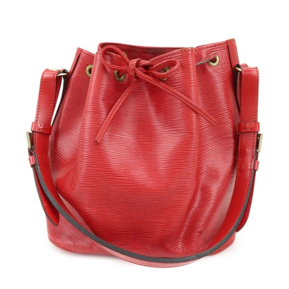 Louis Vuitton Petit Noe Epi Leather Red Leather Handbag
